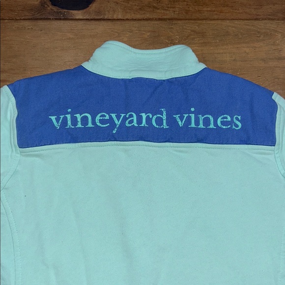 Vineyard Vines Mint & Blue Quarter-Zip Pullover Women’s Shep Sweatshirt Sz Small - Picture 11 of 12